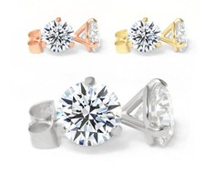 Diamant Ohrringe, 585 Gold Ohrstecker mit 1ct - 1,5ct - 2ct Brillanten 5mm - 6mm