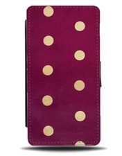 Burgunderrot und Gold gepunktet Klappetui Brieftasche | Punkte weinrot goldene Punkte B859