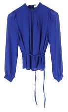 Vila Karolina L/S Tie Belt Bluse Damen Eu 34 Plissiert mit Gürtel Blau