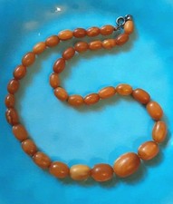 Bernsteinkette Butterscotch Amber Oliven 20er/30er-Jahre Ostpreußen Königsberg 