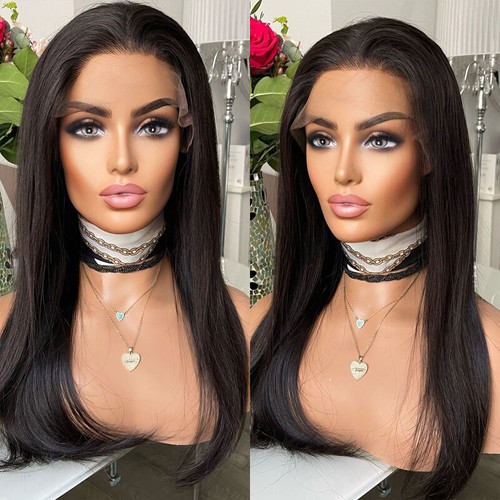 Long straight schwarz lace - schwarz,
