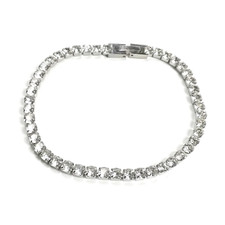 Edelstahl Tennis Armband 17,5 cm mit Swarovski Kristall Ketten Statement Modisch