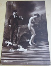 Erotica: Akt-Ansichtskarte um 1920, Verlag "J.V.R.", nackte Frau, selten
