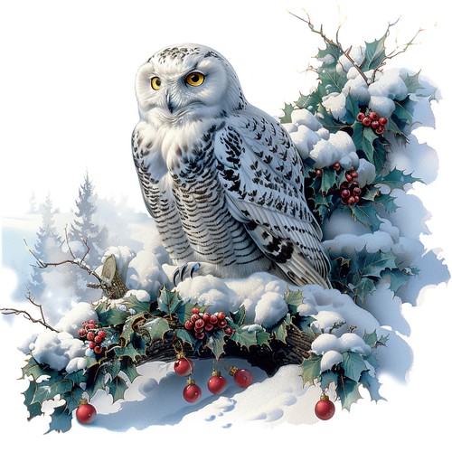Deko bild schneeeule eule - deko,