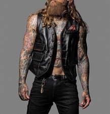 Herren neue beste Lederweste