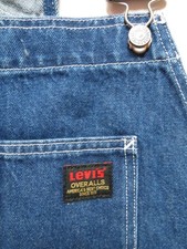Levi's OVERALLS Latzhose Latz Jeans Hose Gr. XL Dark Indigo Denim Overall KULT !