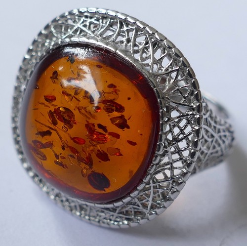 Ring bernstein cabochon 925 - cabochon,