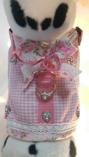 Hundegeschirr weiß rosa - m, weiß/rosa