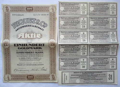 100 goldmark aktie - 100, &