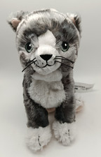 Stofftier Katze grau weiss