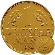 1 DM 1975 deutsche Mark 24 Karat vergoldet Geschenk 50. Geburtstag Hochzeitstag