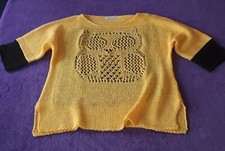 Neu!Süßer Marken"AMU"Designer Strick Pullover Gelb BW/Acryl GR:M NP:49,99⚠️s.Maß