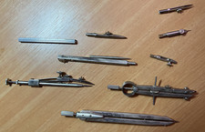 Anreißzirkel Metall verschiedene Größen mit Etui