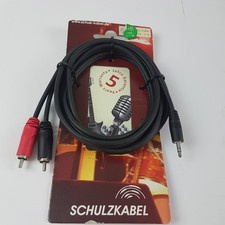 Schulz Kabel 1x 3.5mm Stereo Klinke TRS auf 2x RCA Cinch 2m Audiokabel RCA 31