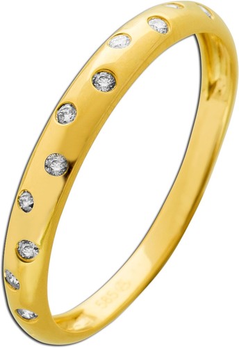Diamant ring gold 585 14k - diamant,