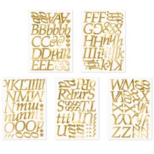 5 Blätter Aufkleber Buchstaben in Gold DIY Sticker