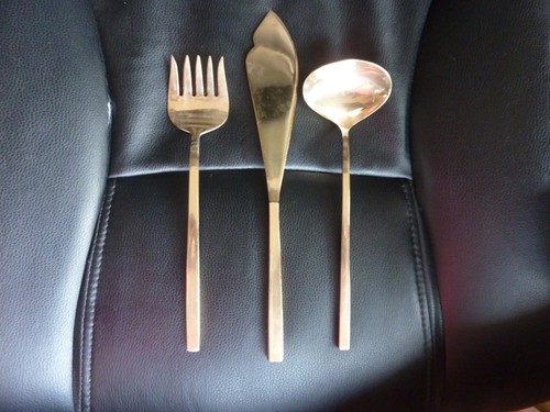 Vorlegebesteck messing 3teilig - vorlegebesteck,