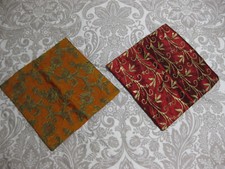 2 Stk Zier Kissenbezug Kissenhülle 30 x 30 cm neu Rot Orange Gold Floral Indien