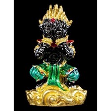 Thai Amulett Hanuman Ruay Lon Fah Ten Billion Ten Heng Large Pim Black Gold Luck