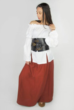 Gothic Mittelalter LARP Rock Elvina schwarz natur rot grün