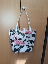 Shopper Transparent + Softshell Camouflage Flamingo, neu, selbst genäht
