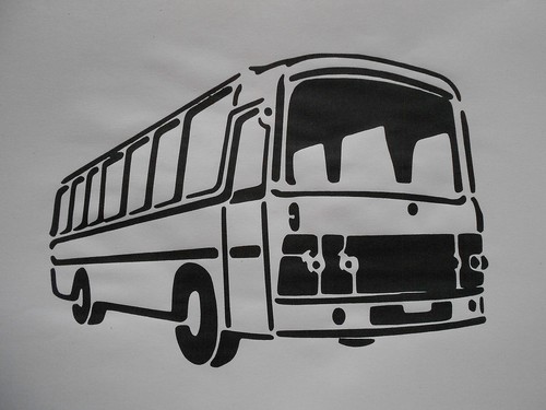 Stencil schablone bus auf a4 - schablone,