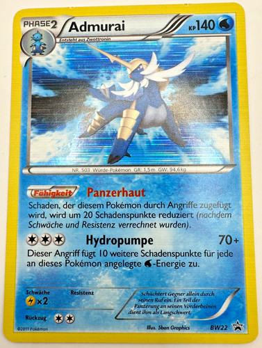 Pokemon karte tcg admurai bw22 - karte,