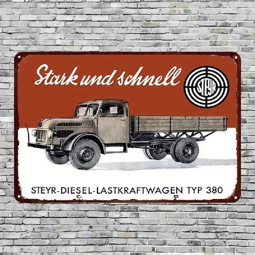 Blechschild steyr diesel lkw - diesel,