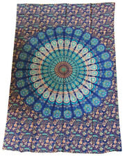 MANDALA Ethno Wandbehang Decke Dekotuch 135x200 cm Indien Tagesdecke Lotos Lotus