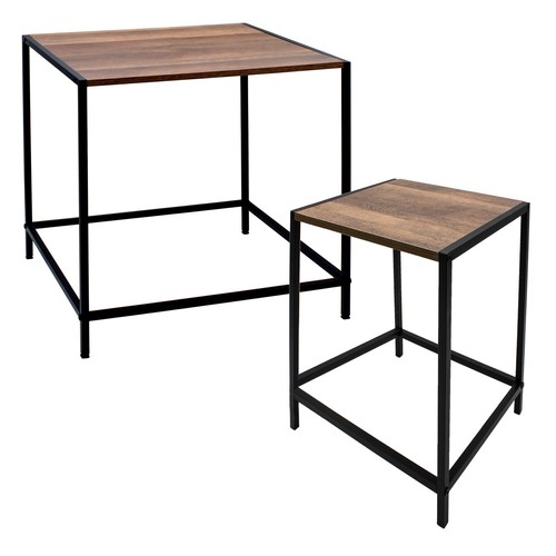 Metall beistelltisch mit holz - beistelltisch,