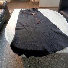 Leinenrock lang schwarz Neu M