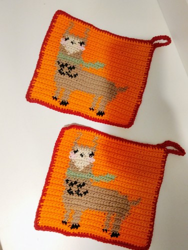 Topflappen lama orange - topflappen,