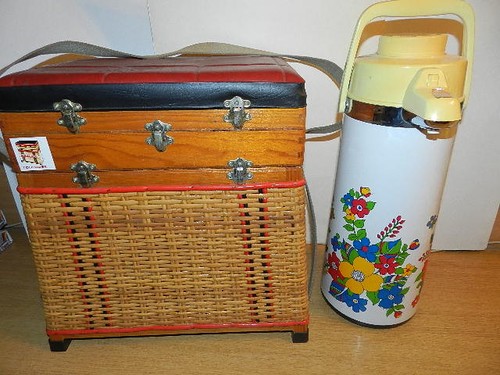 Vintage picknickkorb set 4 - vintage,
