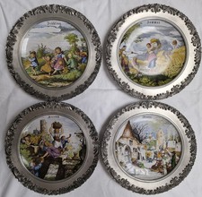 Vintage 4 Jahreszeiten Wandteller Seltmann Weiden BMF Zinnteller