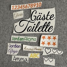 Vinyl Aufkleber personalisiert Sticker Klebefolie  Namen Schriftzug Glitzer