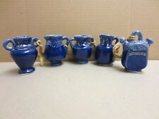 5 kleine blaue Keramiktöpfe an einer Kordel Deko Souvenir Mallorca