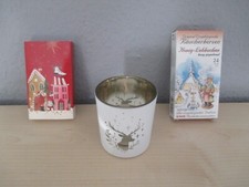 Teelichthalter mit Hirschmotiv, Honig-Lebkuchen Räucherkerzen & Streichhölzer