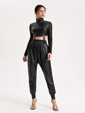 Sexy wetlook lederlook set - wetlook,