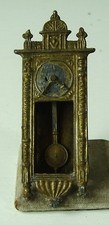 Antike Puppenstuben Zinn Wand Uhr um 1900