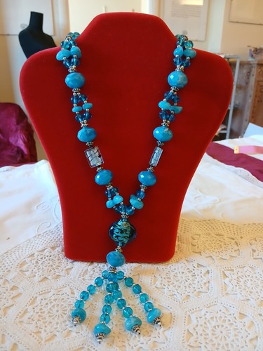 Halskette resin und glas - und,