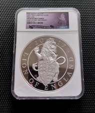 1 Kg Silber Queens Beasts Lion 2017 NGC PF69 Ultra Cameo Lion of England