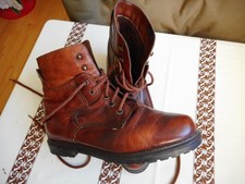 Winter Schuhe, Ankle Boots, Stiefelette, gefüttert, Echt Leder, Gr. 38, Braun