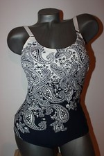 Triumph Badeanzug "Primavera Paisley OP02" Gr. 38 B weiß blau ohne Bügel Bustier