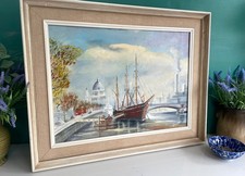 Vintage Gemälde London Themse