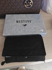 MUSTANG Leder Geldbörse | Portemonnaie Geldbeutel Echtleder | Fb. schwarz | NEU