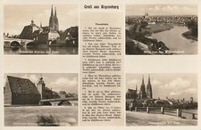 Alte Postkarte 1112 -  Gruß aus Regensburg