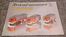 Prospekt Roskopf Miniaturmodelle Modellautos LKW Feuerwehr ca. 1987 - DIN A5 