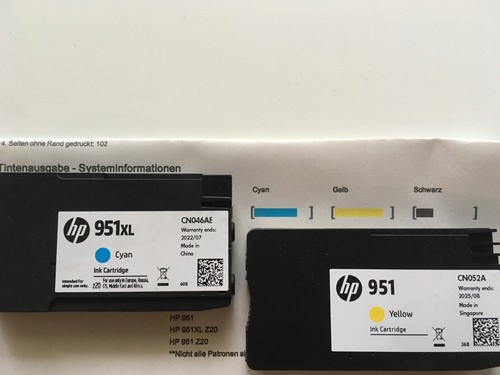 Hp951 cyan yellow drucker - hp951,
