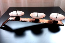 🕯 ✅ Vintage Kupfer-Kerzenständer für 3 Kerzen – massiv, 1970er Jahre