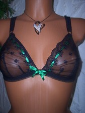 RAR VINTAGE ESCORA Ali/Bi transparenter Nylon Spitzen BH Gr. 75 Pin Up Bra (CL54